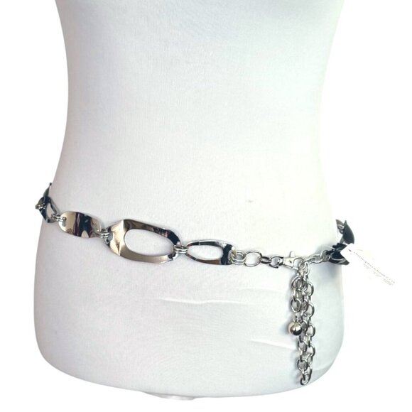 Cj Banks Link Chain Belt Silver Tone Size 2X/3X Edgy Statement Waist Accessory - Picture 3 of 15